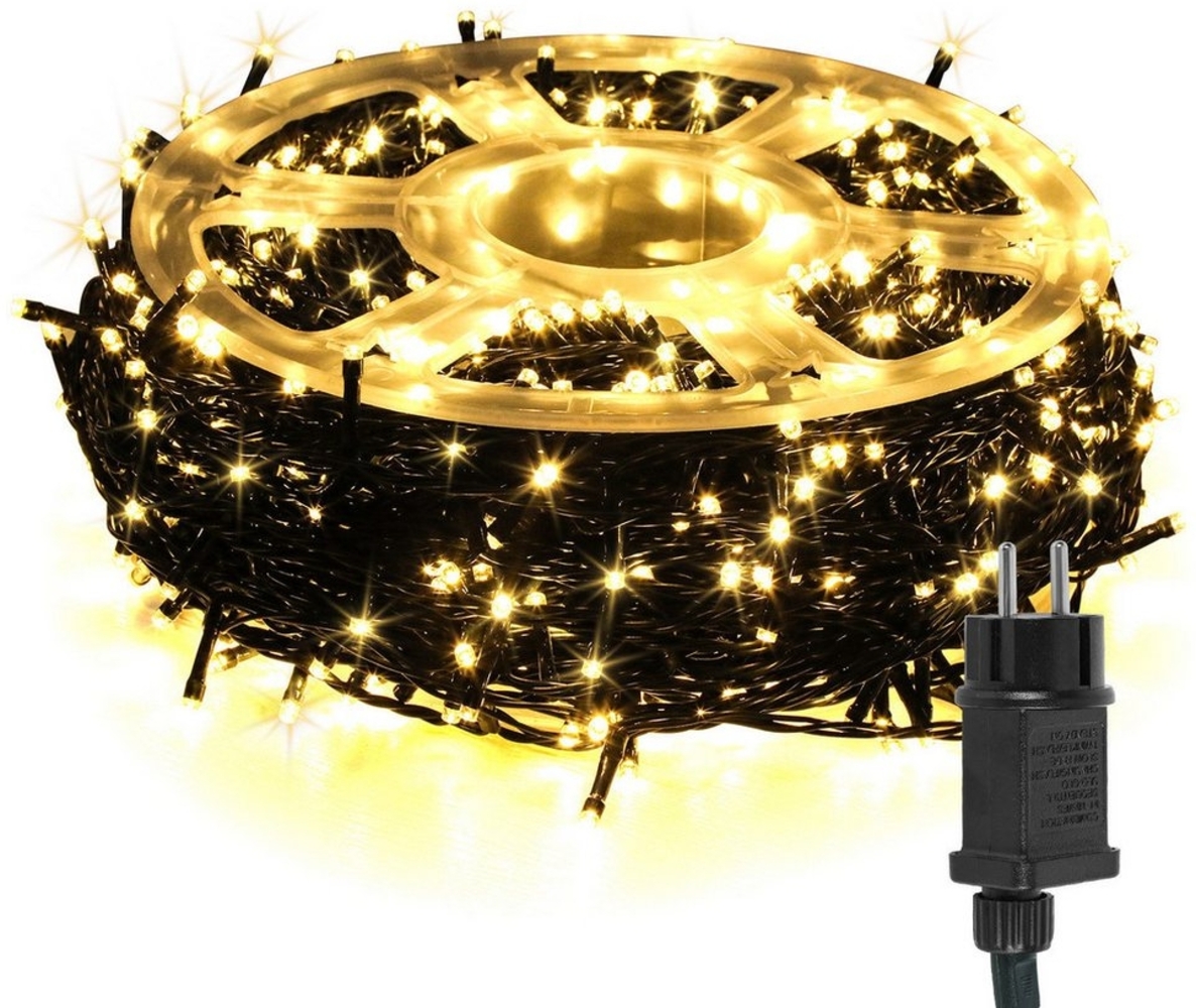 Clanmacy LED-Lichterkette 500-2000 LED 50-200M Lichterkette Beleuchtung Weihnachten Party Bild 1