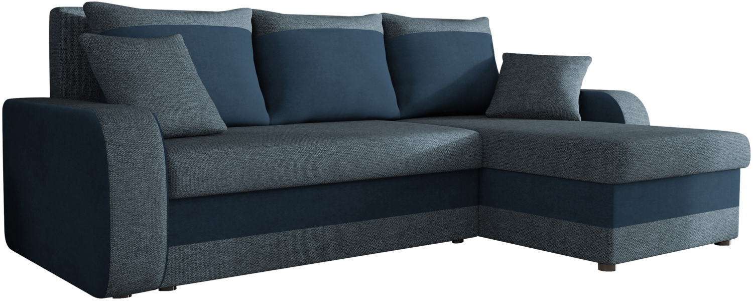 Ecksofa 'Kristofer Lux', Stoff, Blau, 80 x 238 x 147 cm Bild 1