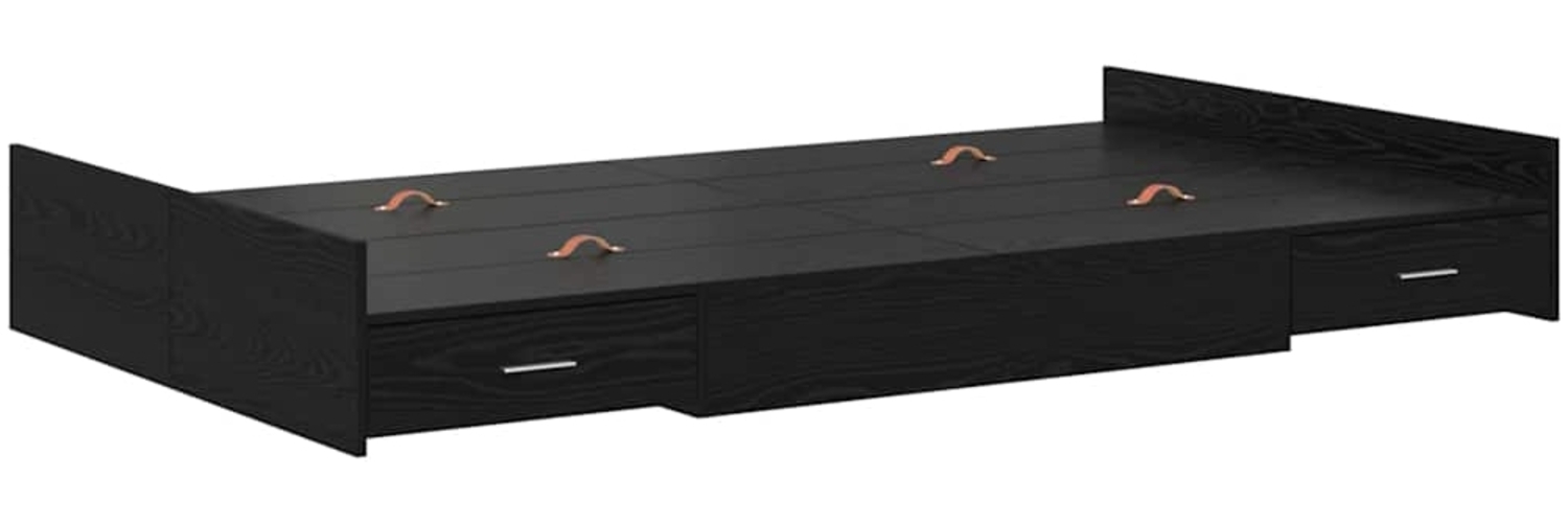 vidaXL Aufbewahrungsbettgestell Schwarz Eichen-Optik 120 x 200 cm 3335302 Bild 1