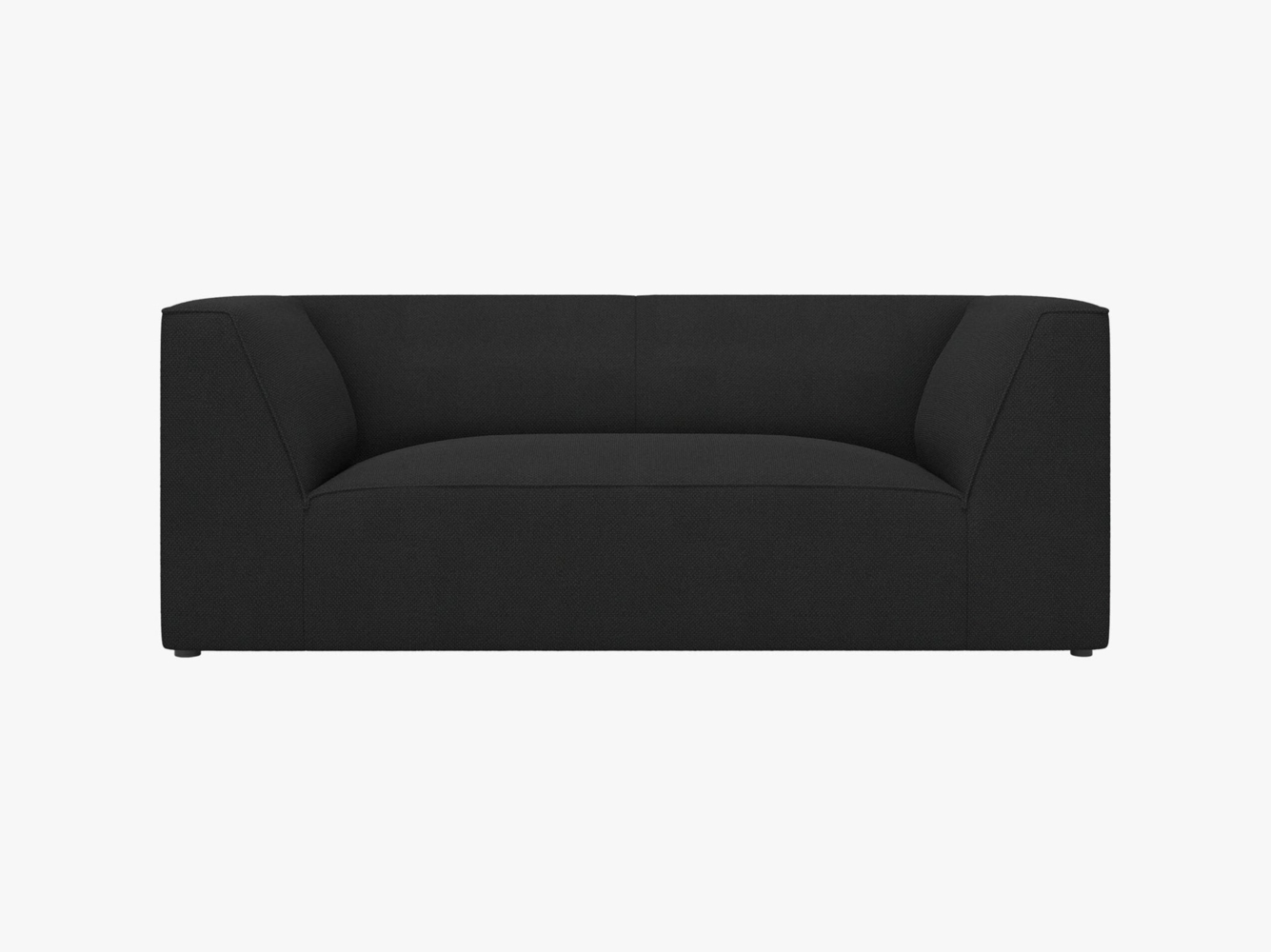 Micadoni Sofa Ruby 2-Sitzer Strukturierter Stoff Ottawa Schwarz Bild 1