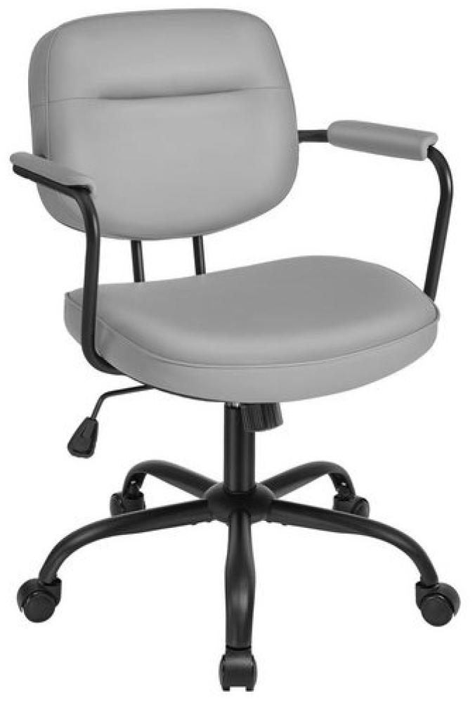 Songmics Bürostuhl, Schreibtischstuhl, PU, Drehstuhl, ergonomisches Design, verstellbare Armlehnen, Wippfunktion, höhenverstellbar, für Büro, Homeoffice, taubengrau Bild 1