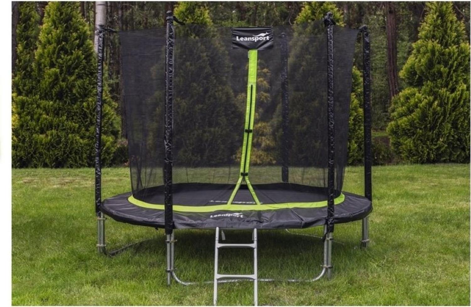 LEAN Sport PRO Trampolin 244 cm, schwarz-gruen Bild 1