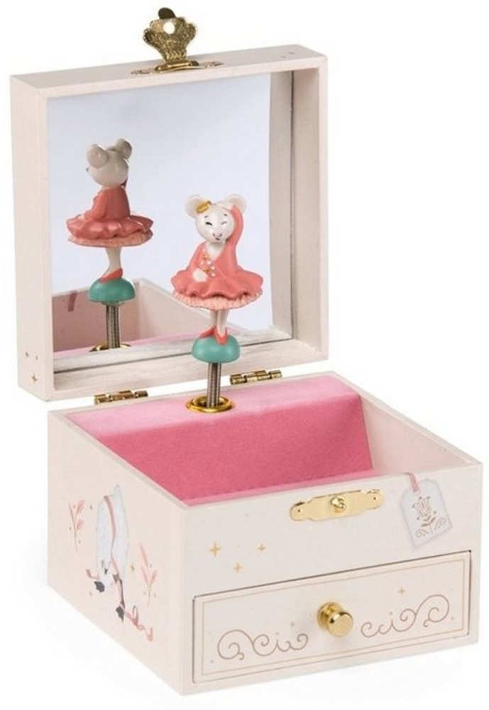 Moulin Roty Schmuckkasten Musik Schmuckkästchen Maus Spieluhr 10,5cm Melodie: Der Zauberlehrling Bild 1