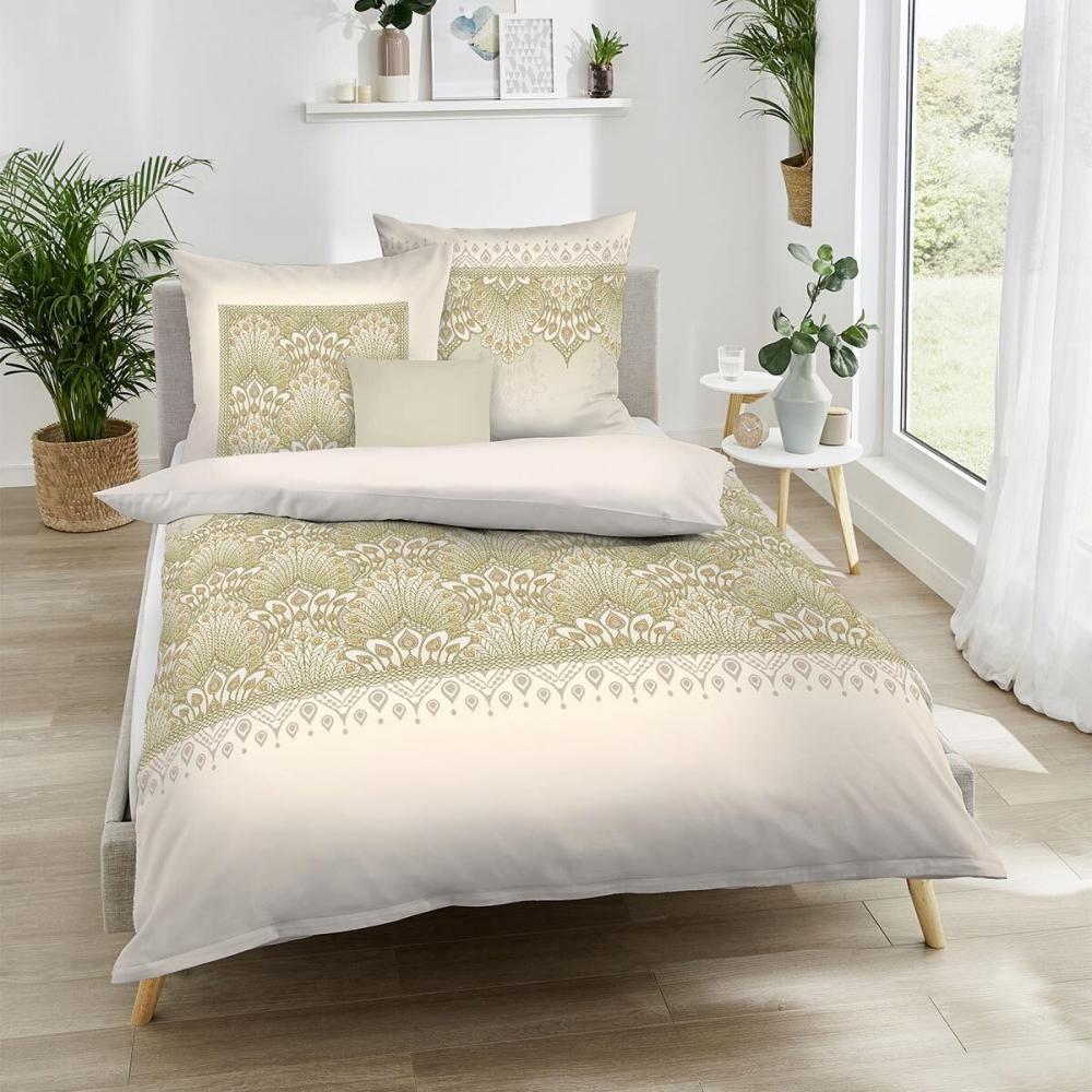 Kaeppel Mako-Satin Bettwäsche Venice oliv|155x220 cm + 80x80 cm Bild 1