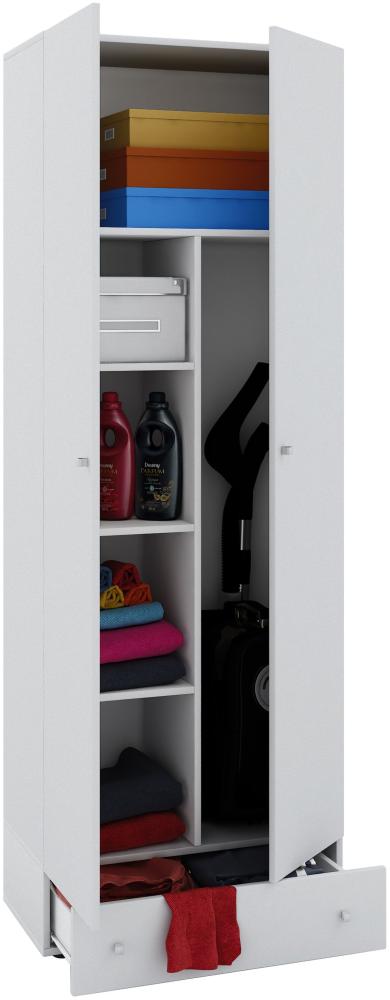 Mehrzweckschrank Kleiderschrank Hochschrank Garderobe Flur Schrank Regal weiß Bild 1