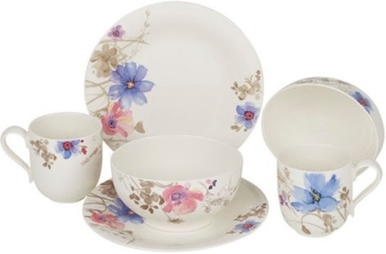 Villeroy & Boch Mariefleur Gris Basic Frühstücks-Set für 2 Personen / 6 Teile Bild 1