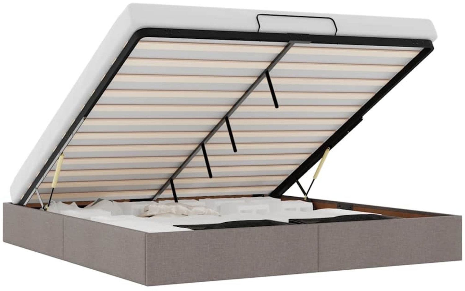 vidaXL Ottoman-Bett ohne Matratze Taupe 180x200 cm Stoff 3310900 Bild 1