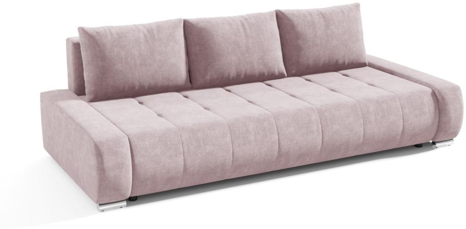 Sofa 3-Sitzer mit Schlaffunktion VOGAR Stoff Aston Blush Bild 1