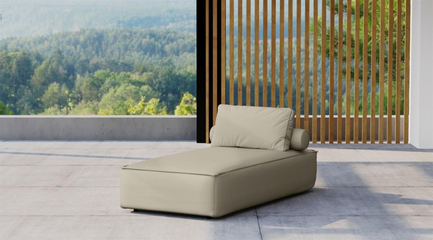 Chaiselongue Sezlong Polsterliege SUMMER wetterfester Stoff NXL Toffee Bild 1