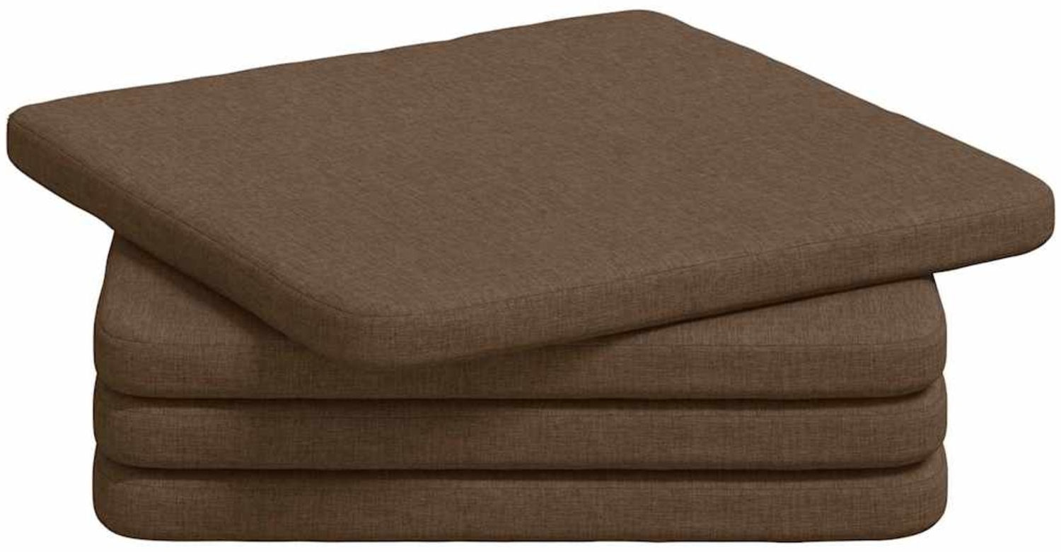 vidaXL Sitzkissen 4 pcs Braun 40 x 40 x 3 cm Stoff 42015193 Bild 1