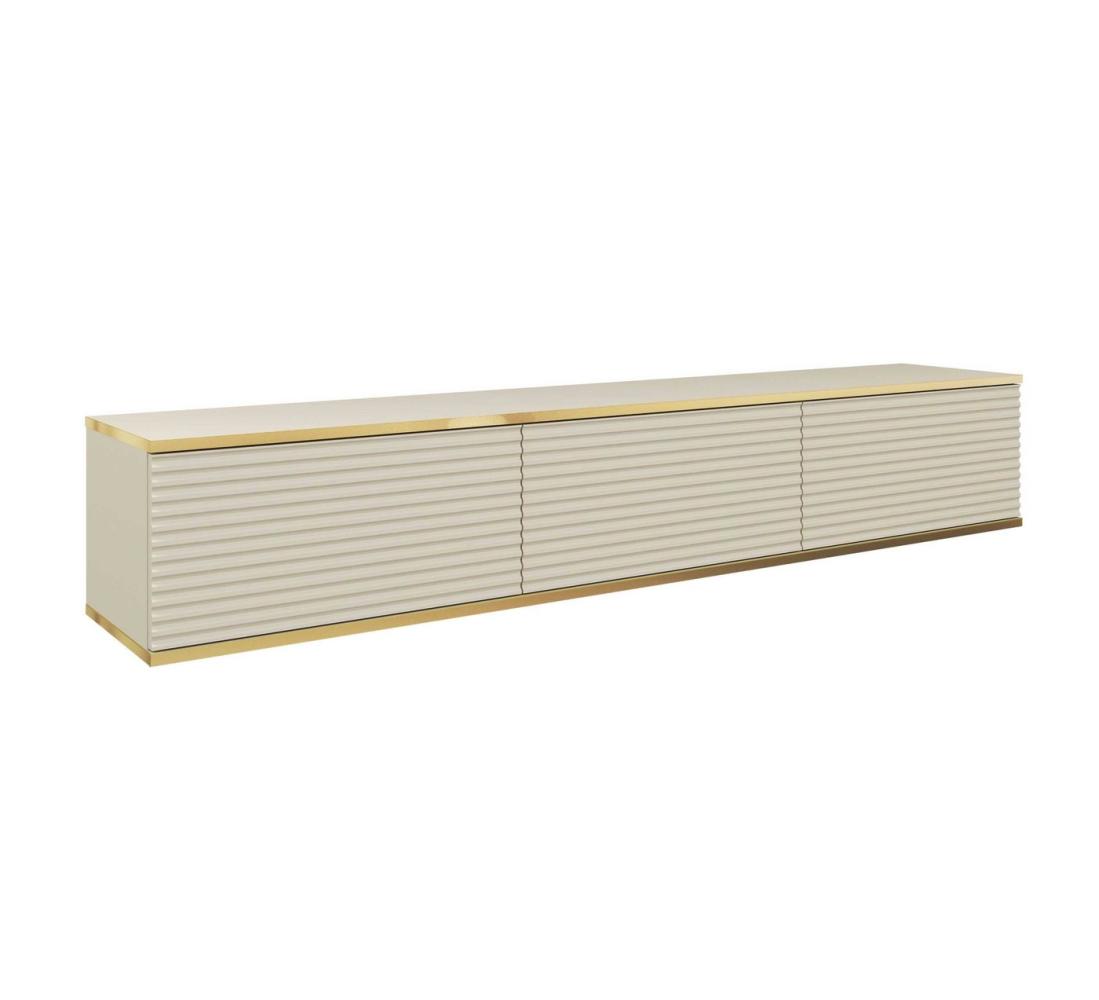 MOEBLO TV-Board Dayn RTV - 175 MDF (Lowboard Fernsehtisch TV Bank TV Tisch Fernseher Tisch TV Möbel, RTV-Schrank mit goldenen Einsätzen), (HxBxT):30 x 175 x 32 cm Bild 1