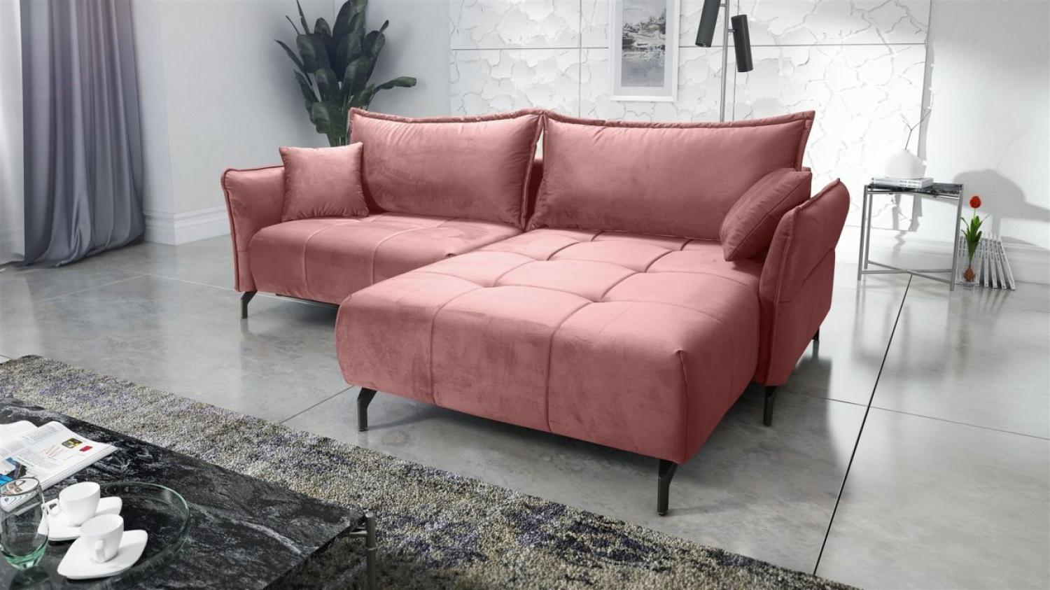 Ecksofa Schlafsofa Sofa VICTORIA Stoff Element Altrosa Ottomane Rechts Bild 1