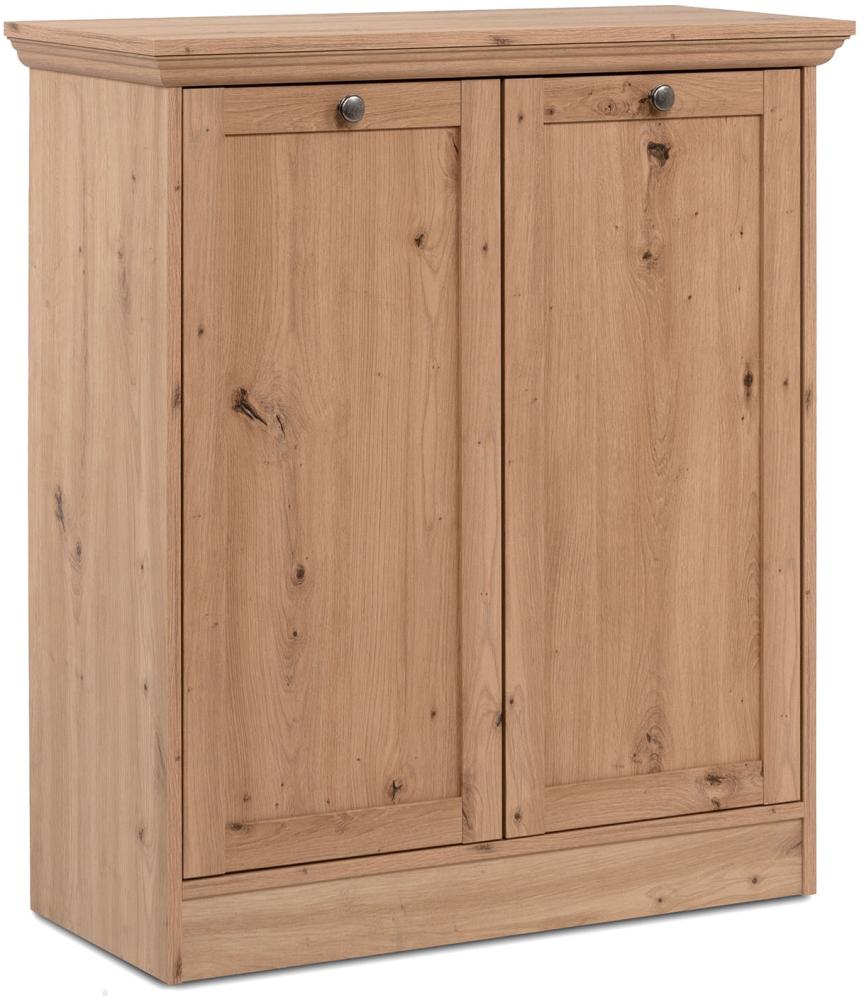 Kommode Sideboard Landhausstil 80 cm breit Holz Eiche Anrichte Schrank Beistellschrank Wohnzimmerschrank mit Stauraum Bild 1