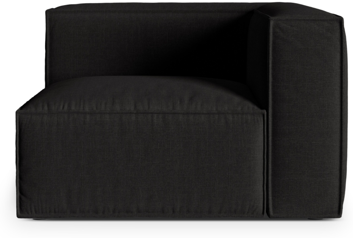 Micadoni Eckmodul Nuria 1-Sitzer Strukturierter Stoff Schwarz Bild 1