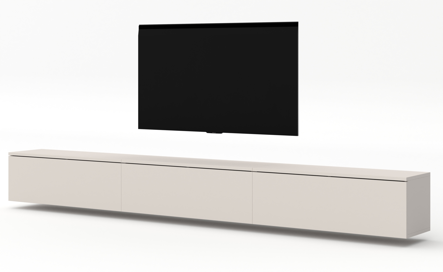 AX LIVING hängendes TV Board beige Loriano TV Bank 3x100 cm Kaschmir Bild 1