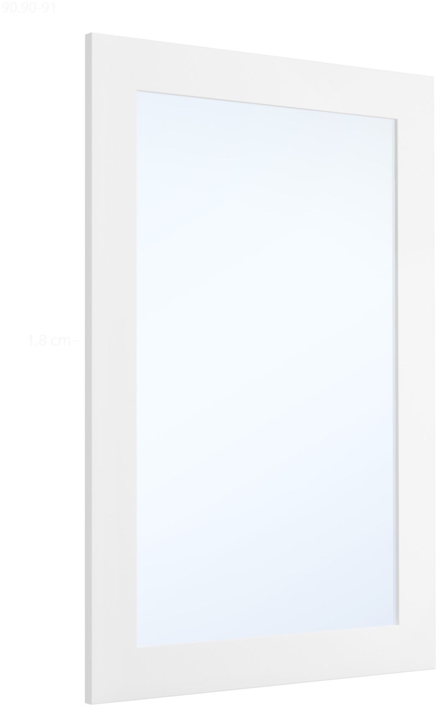 Weißer Wandspiegel Garderobenspiegel Holz Rahmen 59x89 cm eckig Holzspiegel 90.90-91W Bild 1