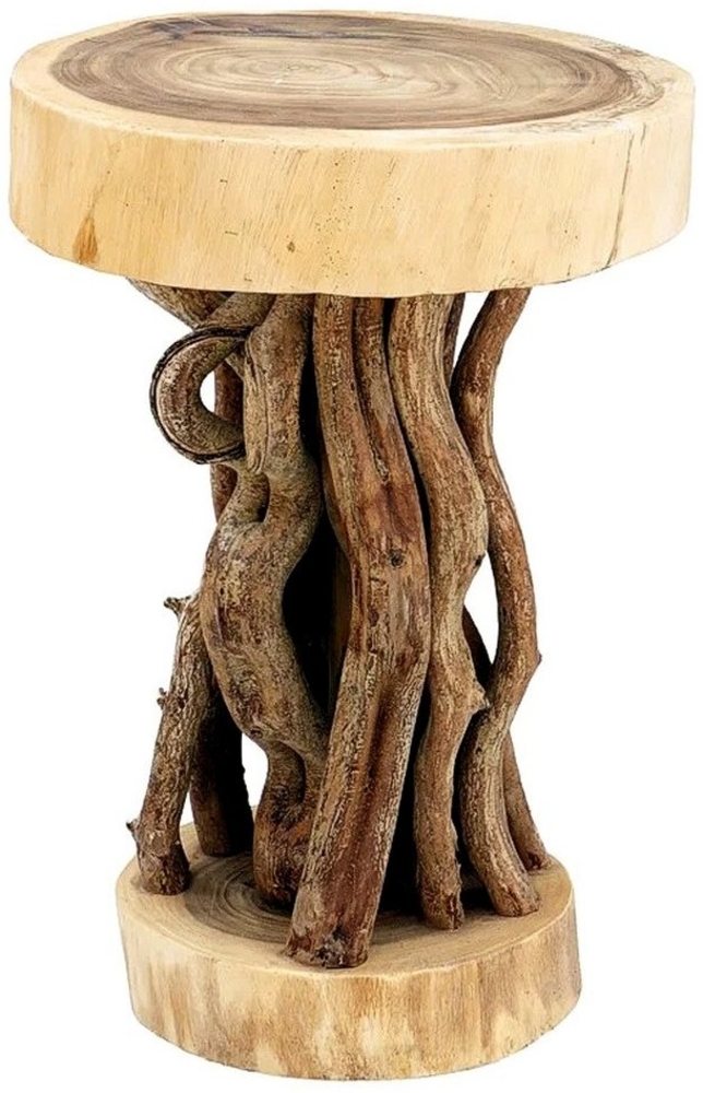 IMAGO Blumenhocker Blumenständer aus Holz, Pflanzenständer Blumentisch 45, 70 oder 100 cm hoch, florale Optik Bild 1