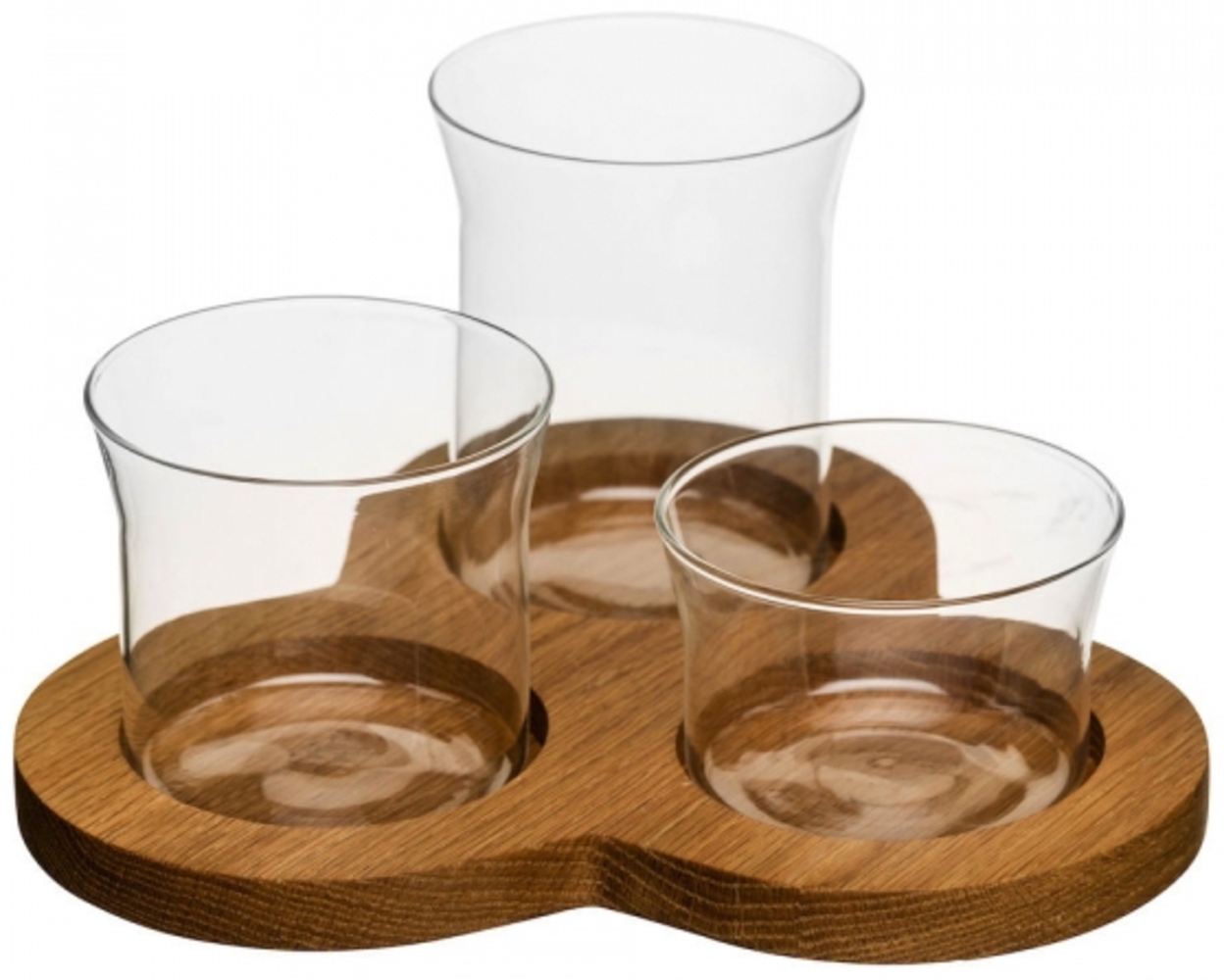 Nature Servier-Set aus Glas und Holz von SAGAFORM Bild 1