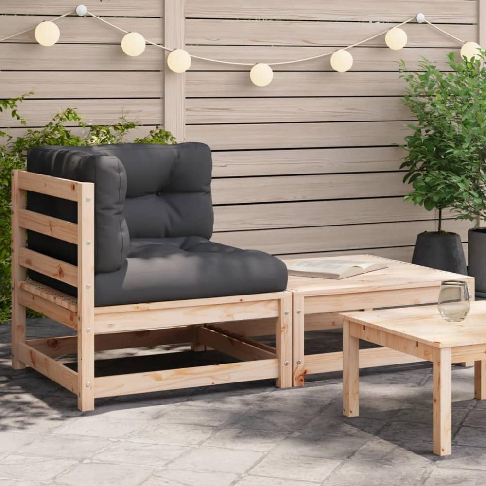 vidaXL Garten-Ecksofa mit Kissen und Hocker 838109 Bild 1