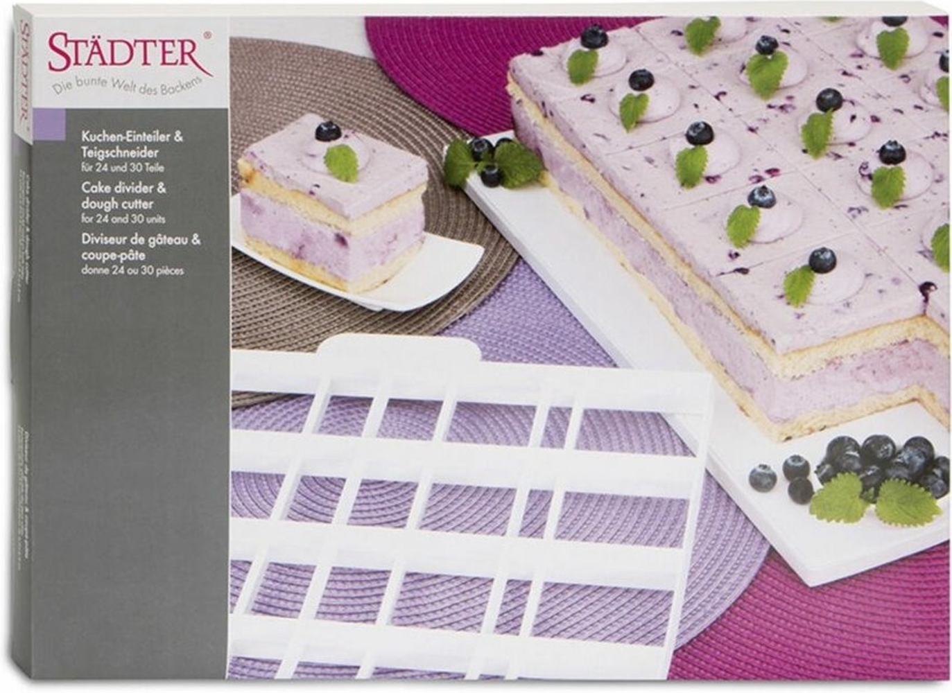 Städter Kuchenteiler & Teigschneider 24/30 Teile, 36x30cm, weiß Bild 1