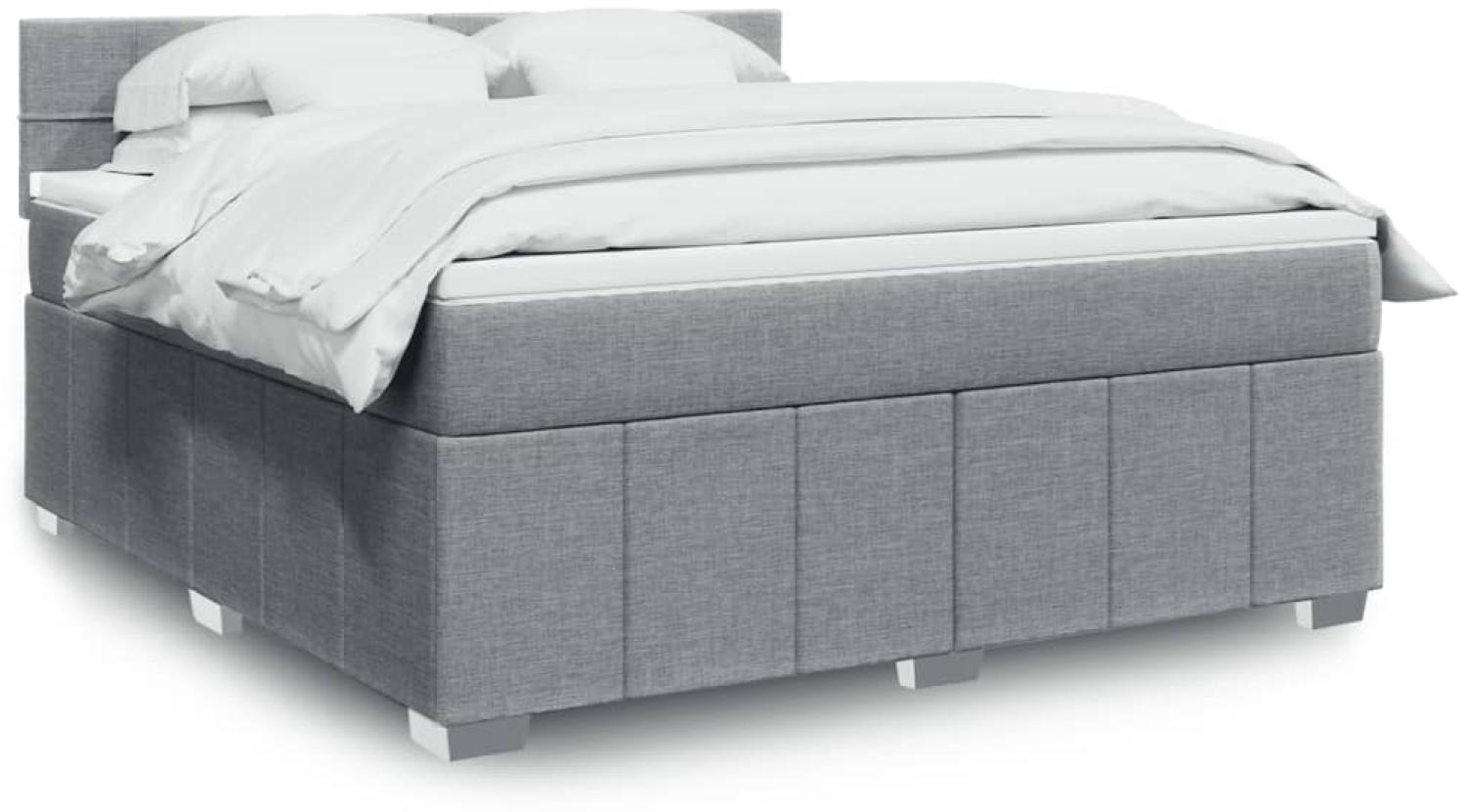 vidaXL Boxspringbett mit Matratze Hellgrau 180x200 cm Stoff 3289447 Bild 1