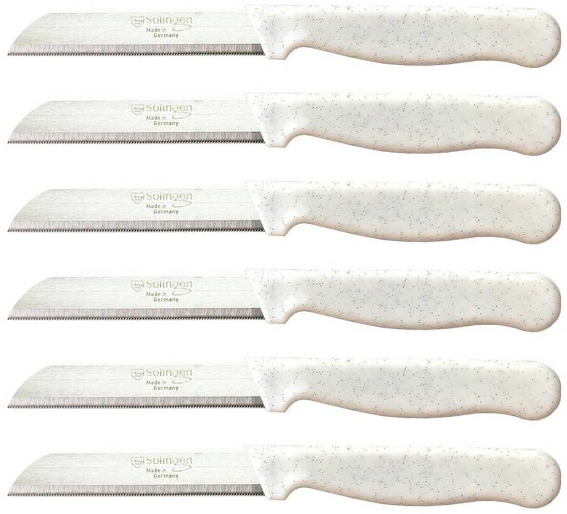 Visaggio Obstmesser Solingen Allzweckmesser Schälmesser Gemüsemesser Küchenmesser, Wellenschliff Solingen Messer, Flitter Optik, Edelstahl (rostfrei) Bild 1