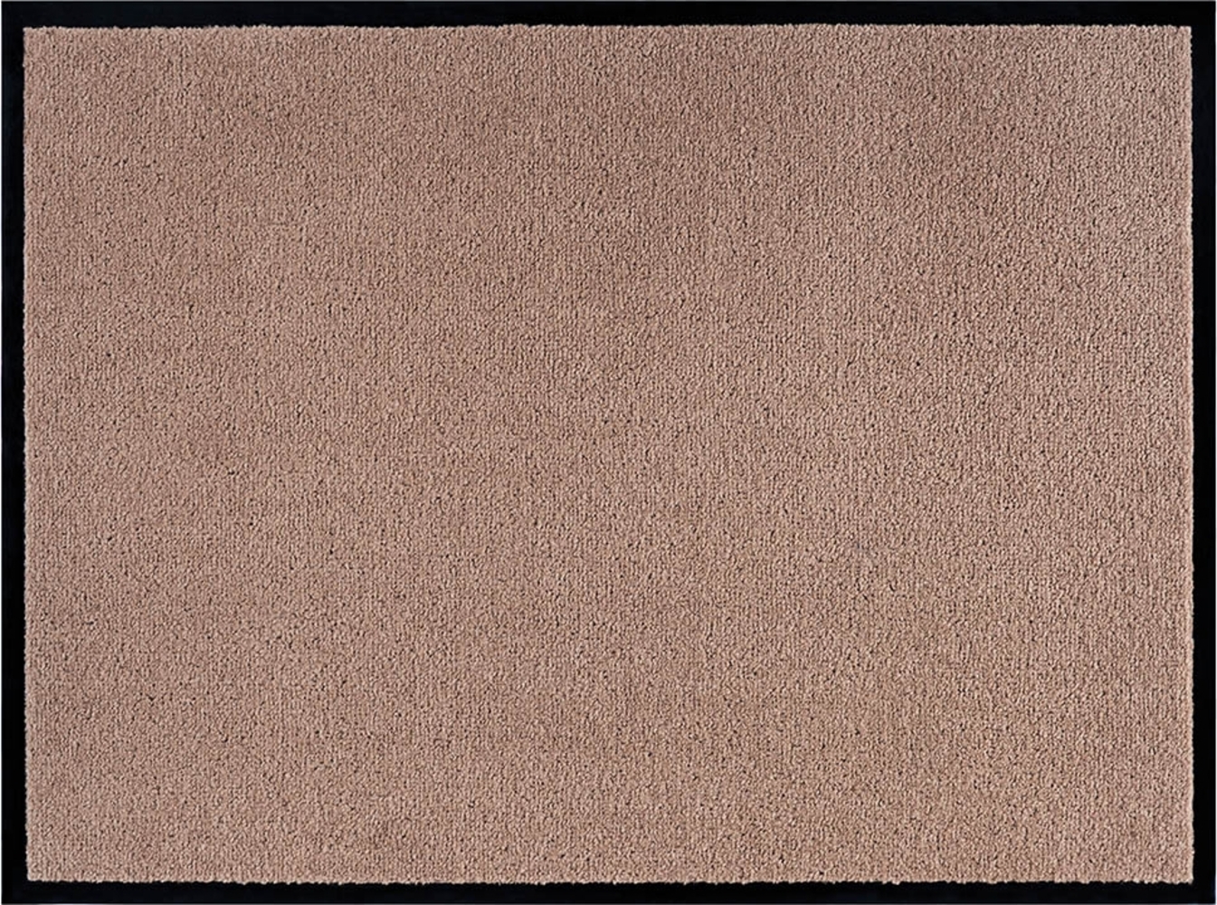 Teppich Boss waschbare In- & Outdoor Fußmatte Uni einfarbig (UV- und Witterungsbeständig, Rückseite gumiert) - 40x60x0,7cm - beige Bild 1