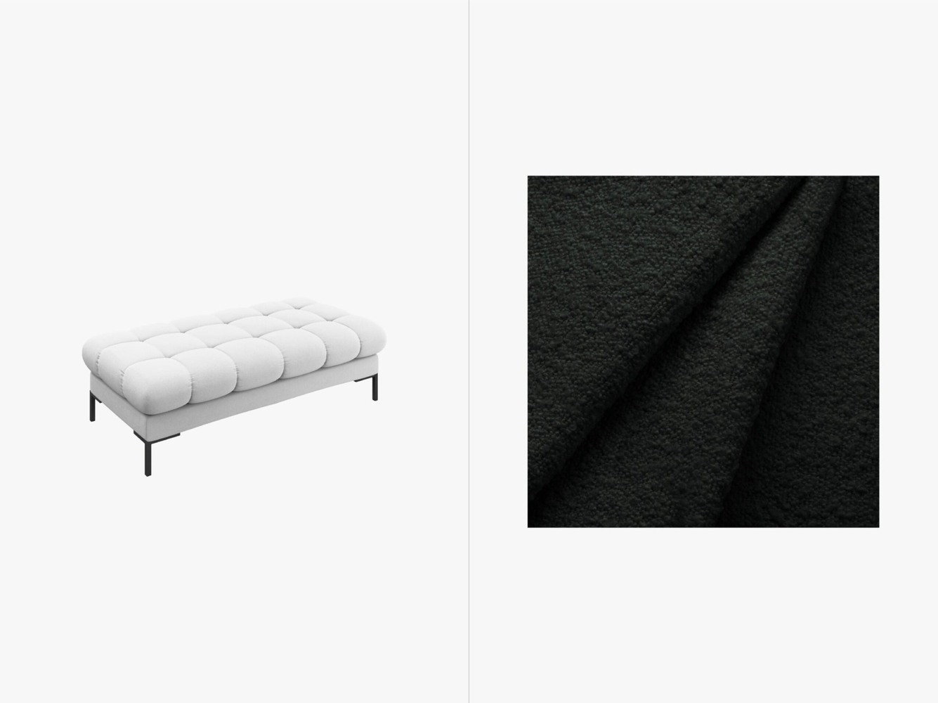 Micadoni Polsterbank Mamaia 2-Sitzer Boucle Baloo Schwarz schwarze Beine Bild 1