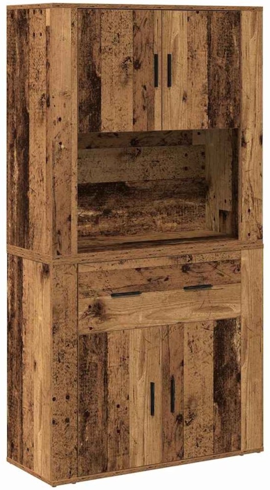 vidaXL Highboard mit Schubladen Altholz 80 x 33 x 150 cm Holzwerkstoff 3334340 Bild 1