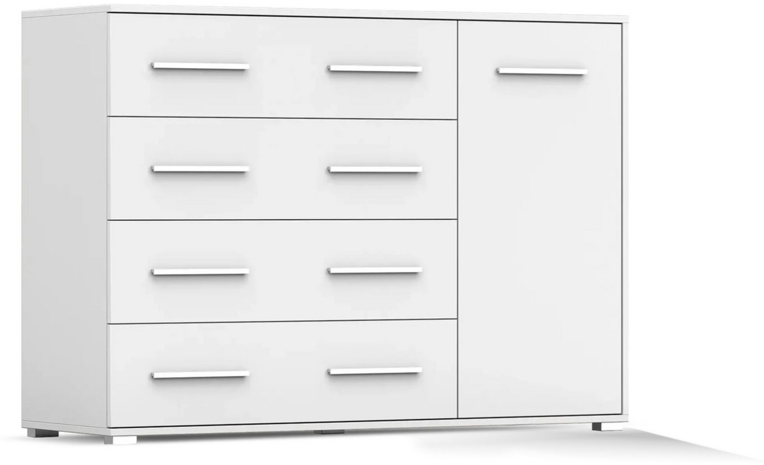 Deine Möbel 24 Kommode FAMI 02 135 cm breit Weiß Eiche Sonoma (Set, 1 St), Laminatplatte 16 mm Bild 1