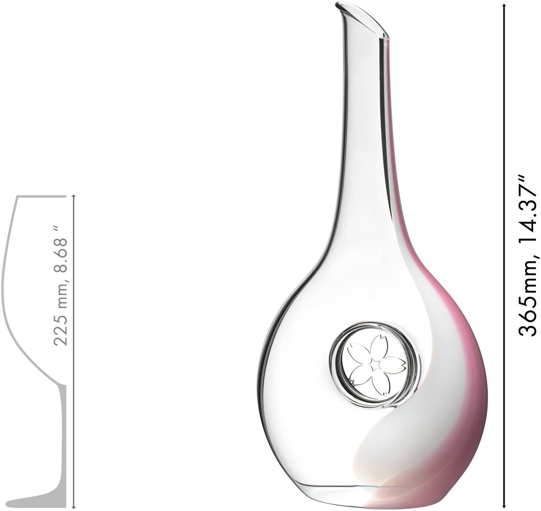 Riedel Dekanter Sakura, Dekantierkaraffe, Kristallglas, Weiß, Pink, 1. 21 L, 2021/55 Bild 1