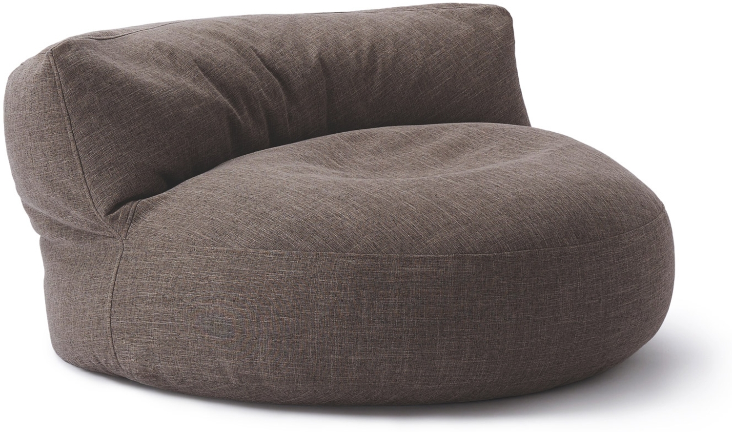 Lumaland Interior Line Sitzsack-Lounge, Rundes Sitzsack-Sofa für drinnen, 320l Füllung, 90x50 cm, Leinen Look and Feel, Braun Bild 1