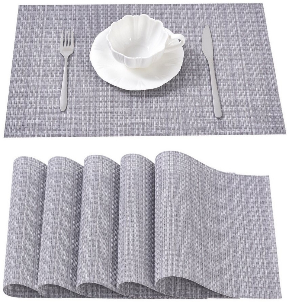 Simurq Platzset - Tischsets Abwaschbar / Rutschfest und Waschbar, (Platzdeckchen in 45x30 cm - Tischunterlage -, 6-St, Set mit 4 oder 6 Tischsets), Tischuntersetzer für Esszimmer und Küche Bild 1