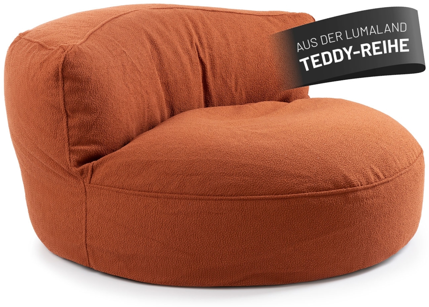 Lumaland Interior Line Sitzsack-Sofa für drinnen, 320l Füllung, 90 x 50 cm, Leinen Look and Feel,, Indoor - Terracotta Bild 1