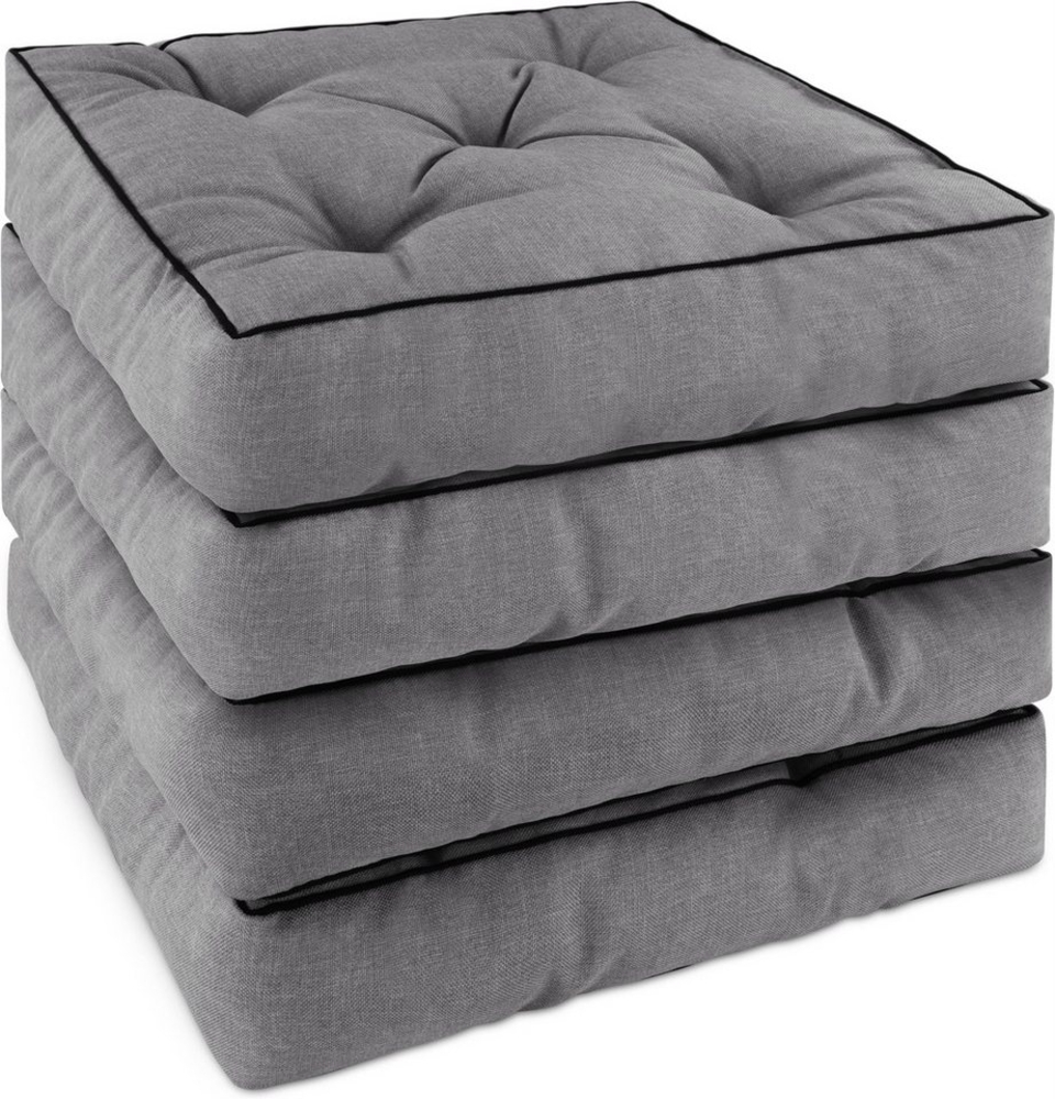 Aspero Sitzauflage 4 Stuhlkissen 40x40 cm Padua, Gepolsterte Outdoor Auflage mit Steppung Bild 1