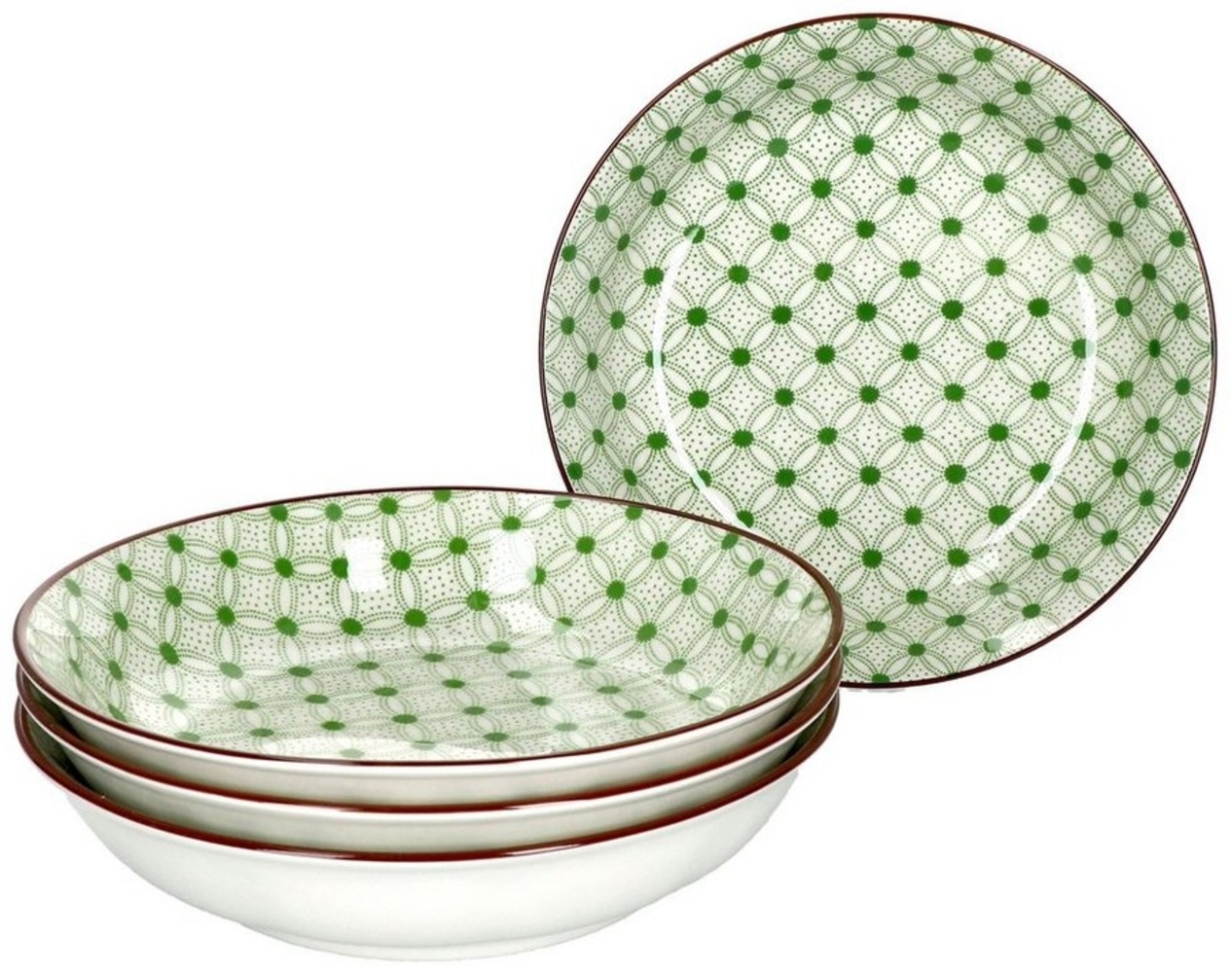 Lime Rio 4-tlg. Suppenteller Grünes Dekor Ø 20 cm Soup bowl Porzellan Ritzenhoff Bild 1