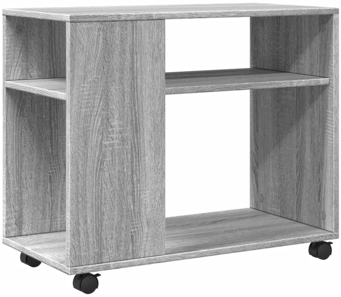 vidaXL Beistelltisch mit Rollen Grau Sonoma 70x35x60 Holzwerkstoff 853151 Bild 1