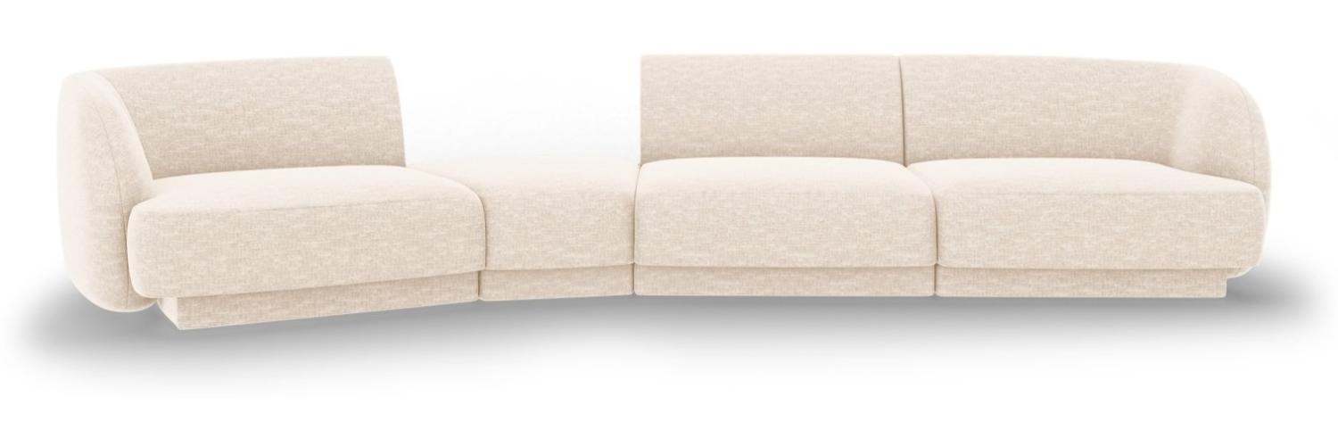 Micadoni Modulares Sofa Miley 4-Sitzer Links Chenille Helles Beige Bild 1