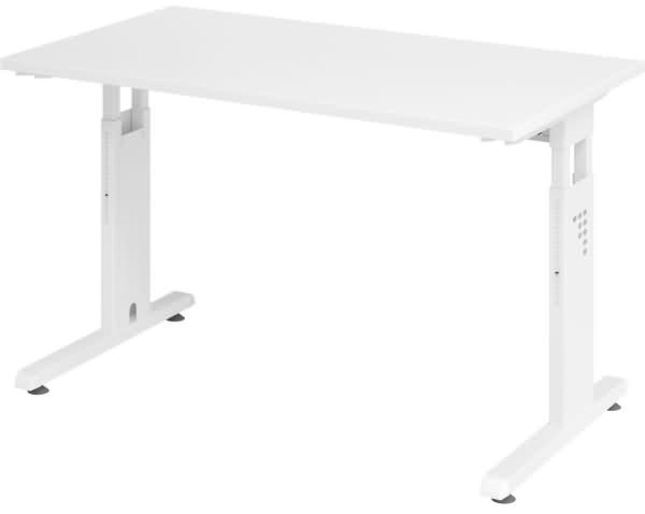 Schreibtisch C-Fuß 120x67cm Weiß/Weiß Bild 1