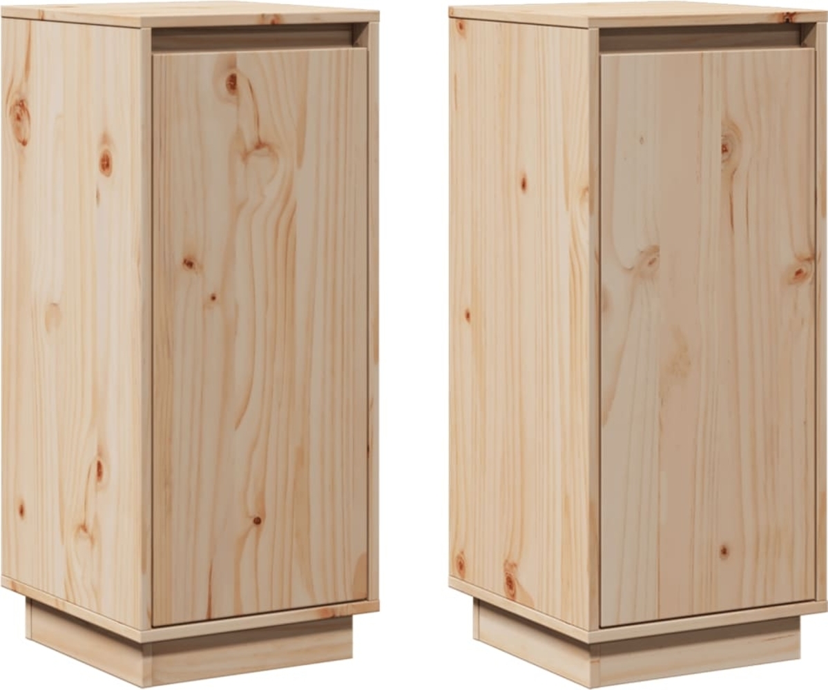 vidaXL Sideboards 2 Stk. 31,5 x 34 x 75 cm Massivholz Kiefer [813351] Bild 1