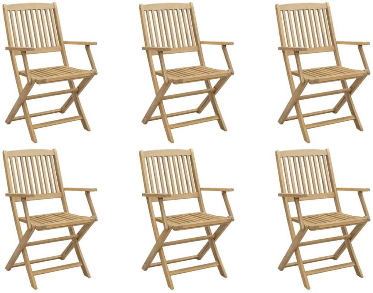 vidaXL Gartenstühle 6 Stk. Klappbar 54,5x58x90 cm Massivholz Akazie 3214230 Bild 1