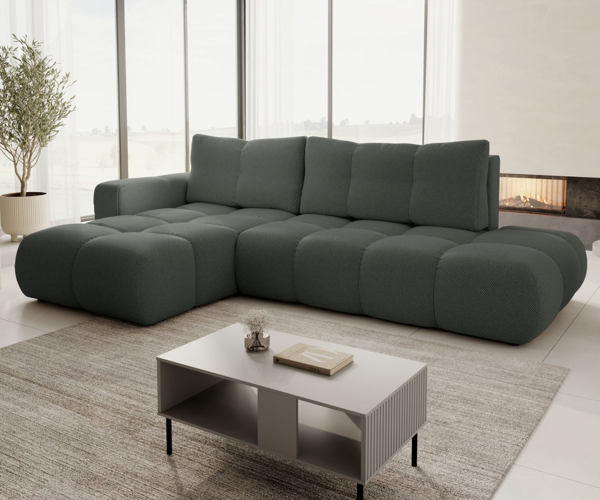 AX LIVING Ecksofa mit Schlaffunktion Hosio 288 cm in modernem Dunkelgrau Links Bild 1