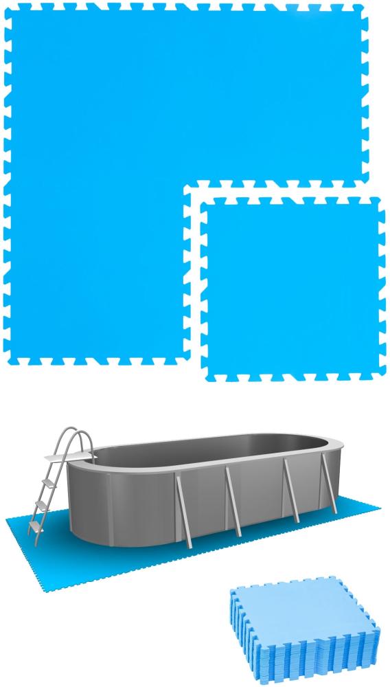 3,8m² Poolunterlage 16 Poolmatten 50x50cm in Blau Bild 1