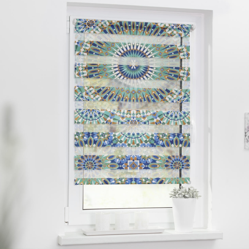 Lichtblick Sonnenschutzsysteme GmbH Doppelrollo mit Motiv Orientalisches Muster 60 cm x 150 cm (BxL) Orient. 402 verschiedene Motive; Klemm- und schraubbar; Lichtdurchlässig und blickdicht Bild 1