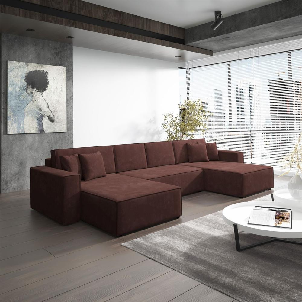 Wohnlandschaft Schlafsofa Sofa CONOR Stoff Kronos Altrosa Bild 1