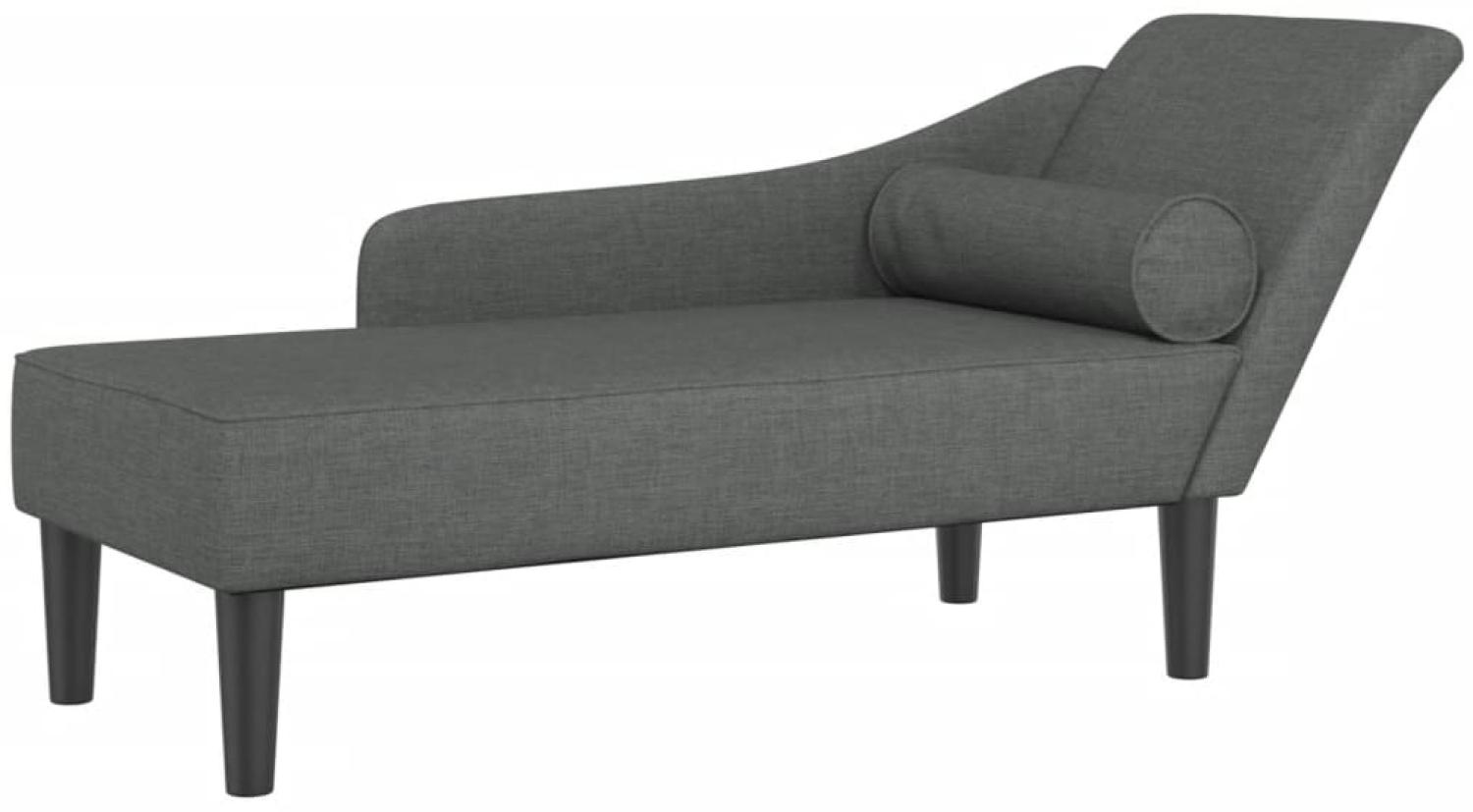 vidaXL Chaiselongue mit Kissen Dunkelgrau Stoff Bild 1