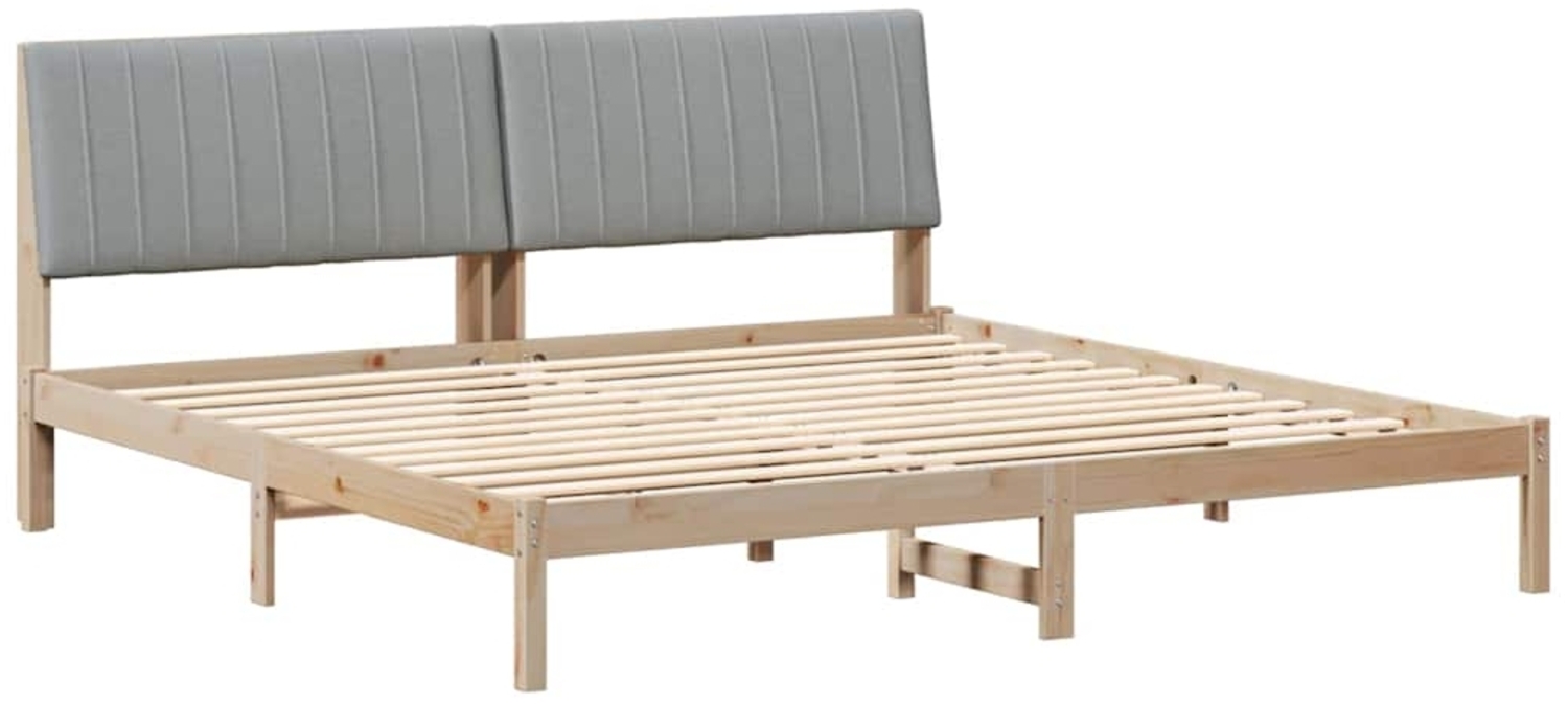 vidaXL Bettrahmen mit Kopfteil Braun 200 x 200 cm Massives Kiefernholz 3394398 Bild 1