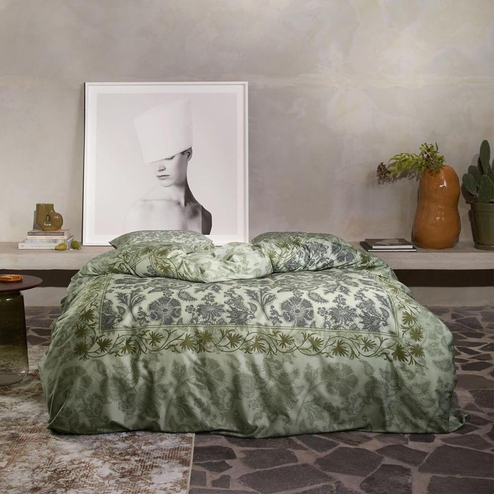 Essenza Mako-Satin Bettwäsche Maere comforting green | 200x200 cm + 2x 80x80 cm Bild 1