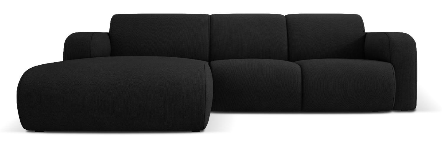 Micadoni Boucle Ecksofa Molino 4-Sitzer Links Strukturierter Stoff Schwarz Bild 1