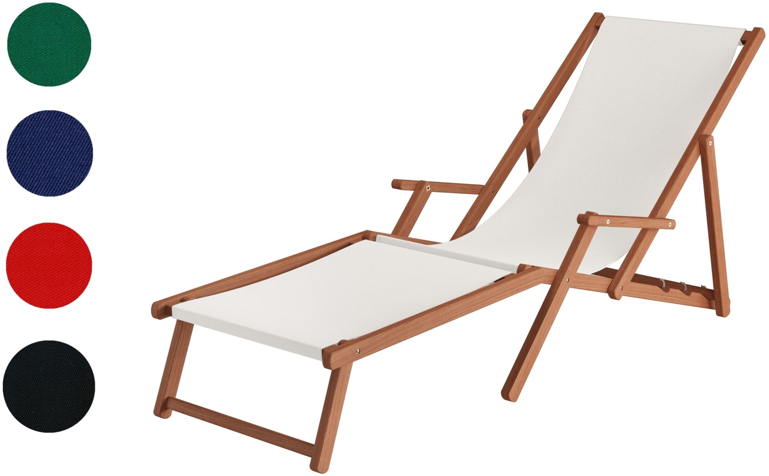 Liegestuhl XXL extra schwere Ausführung Sonnenliege Holz Deckchair Massivholz Gartenmöbel V-10-500 Bild 1